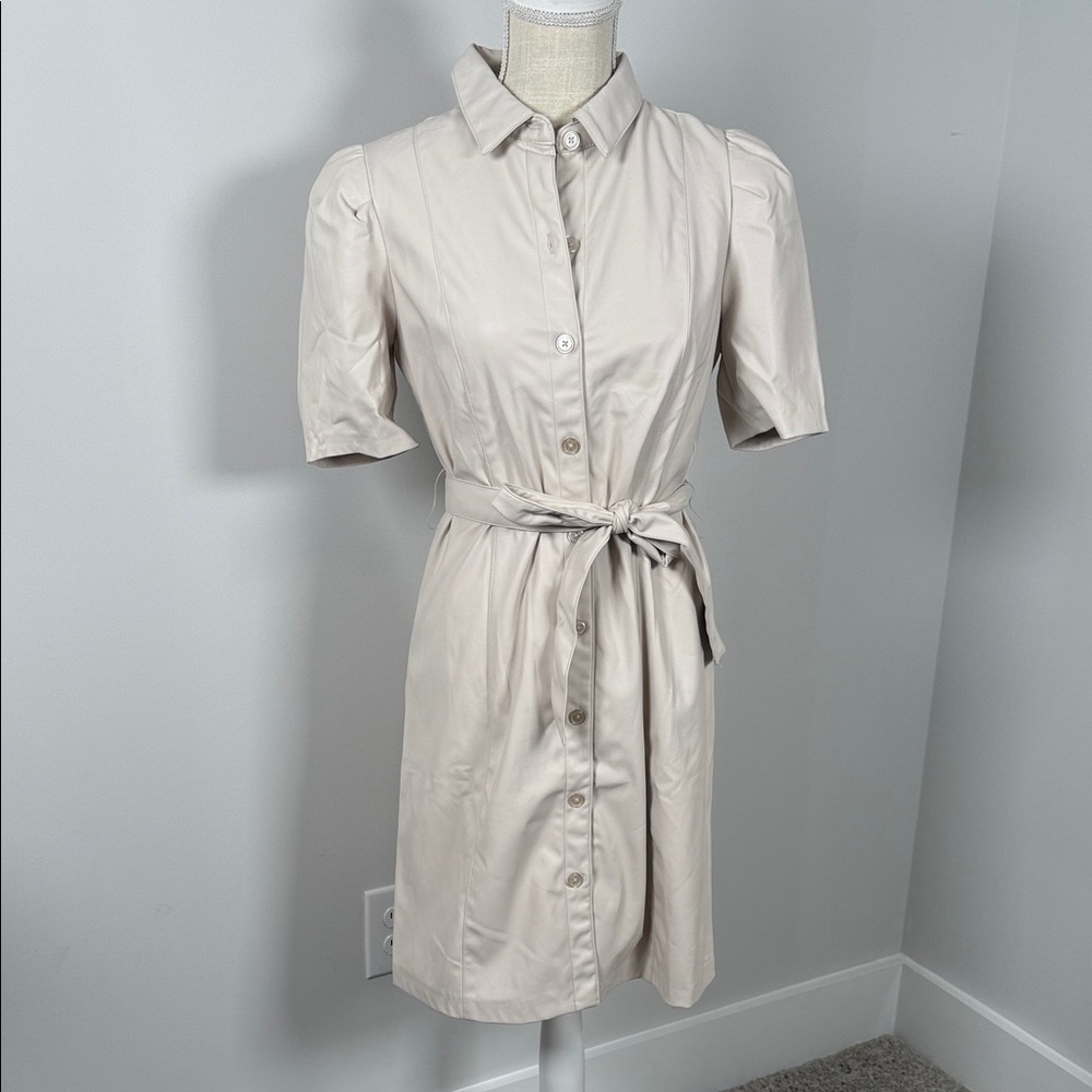 NEW w/TAGS DKNY Faux Leather Shirt Dress